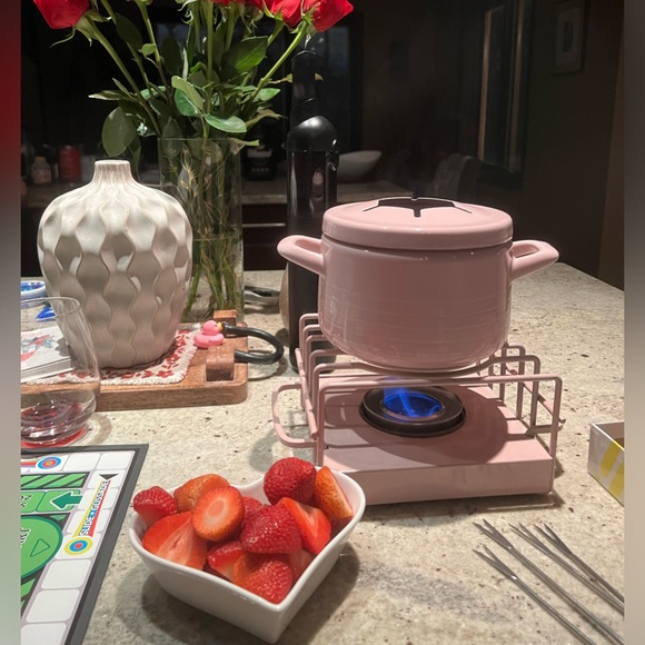 Vintage pink fondue set - Picture 2 of 2